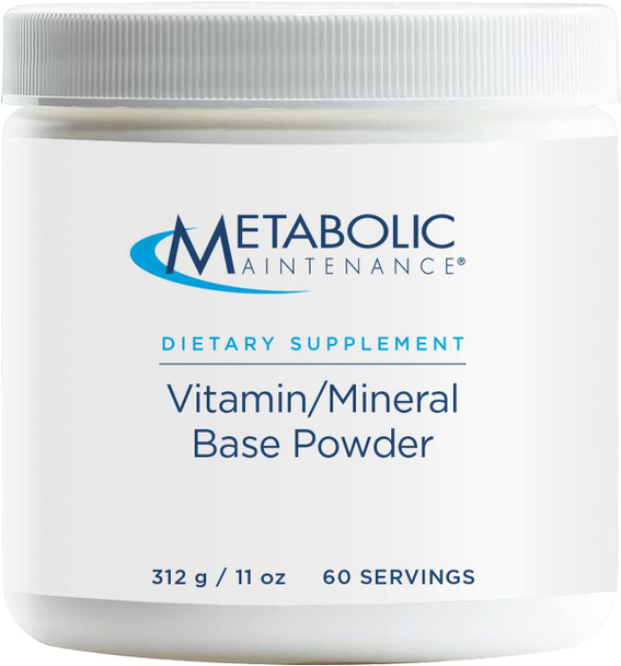 Metabolic Maintenance Vitamin Mineral Base Powder - Iron Multivitamin With Active B Vitamins + Chelated Minerals (312 Grams, 60 Servings)