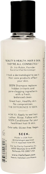 Seen Shampoo, Fragrance & Scalp Massager Bundle - Dermatologist Developed - Non-Comedogenic & Sulfate-Hair Shampoo & Exfoliating Scalp Massager