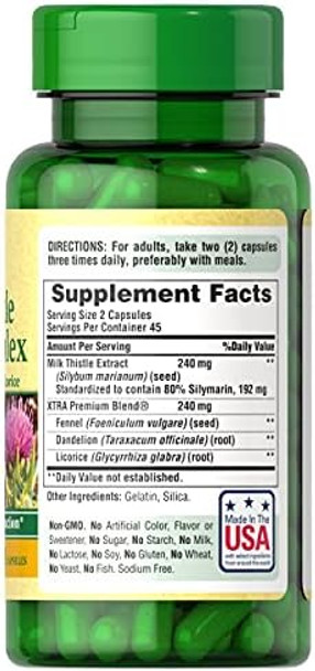 Puritan'S Pride Milk Thistle Liver Complex, Supports Healthy Liver Function, 90 Count, White