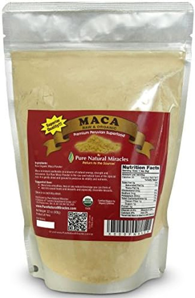 Maca Root Powder Organic - Maca Powder Organic - Organic Maca Root Powder - 16 Oz - Raw Superfood For Men & Women - Premium Peruvian Maca Powder For Energy & Stamina