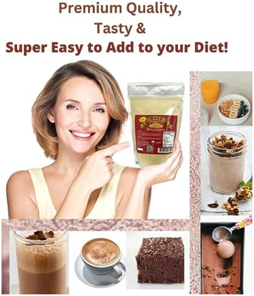 Maca Root Powder Organic - Maca Powder Organic - Organic Maca Root Powder - 16 Oz - Raw Superfood For Men & Women - Premium Peruvian Maca Powder For Energy & Stamina