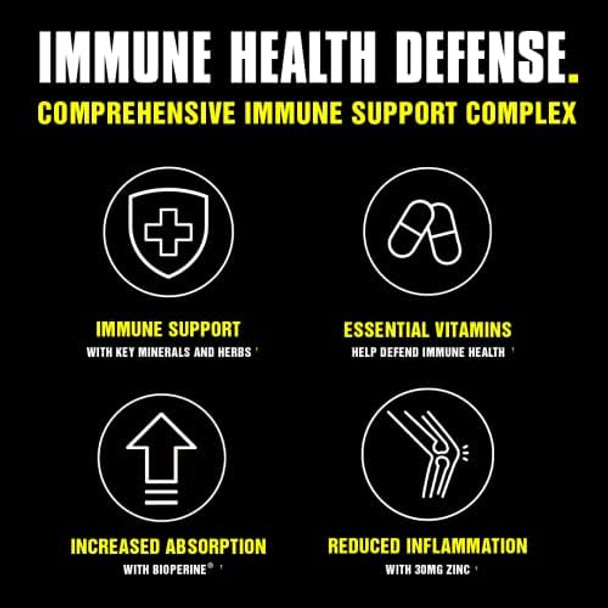 Animal Immune Pak - Zinc, Vitamin C, Vitamin D, Olive Leaf Extract, Black Pepper Extract And More, Immune Pill Packs, 30 Count