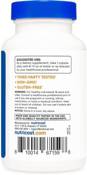 Nutricost Zinc Chelate 50Mg, 120 Vegetarian Capsules - Gluten And Non-Gmo