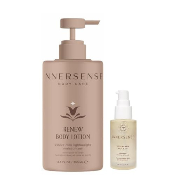 Innersense Organic Beauty - Natural Hair ReScalp Oil + ReBody Lotion Bundle  Non-Toxic, Cruelty-Free, Deep Hydration