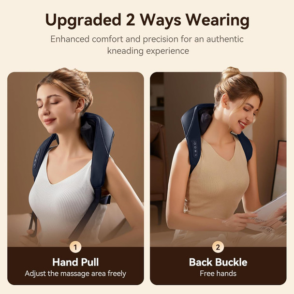 Sorelax Portable Neck Massager With Heat, Kneading Electric Massager For Neck And Shoulder - Neck And Shoulder Massage Pillow - Shiatsu Back Shoulder And Neck Massager For Pain Relief Deep Tissue