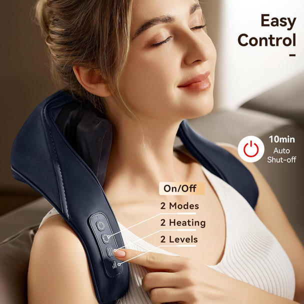 Sorelax Portable Neck Massager With Heat, Kneading Electric Massager For Neck And Shoulder - Neck And Shoulder Massage Pillow - Shiatsu Back Shoulder And Neck Massager For Pain Relief Deep Tissue