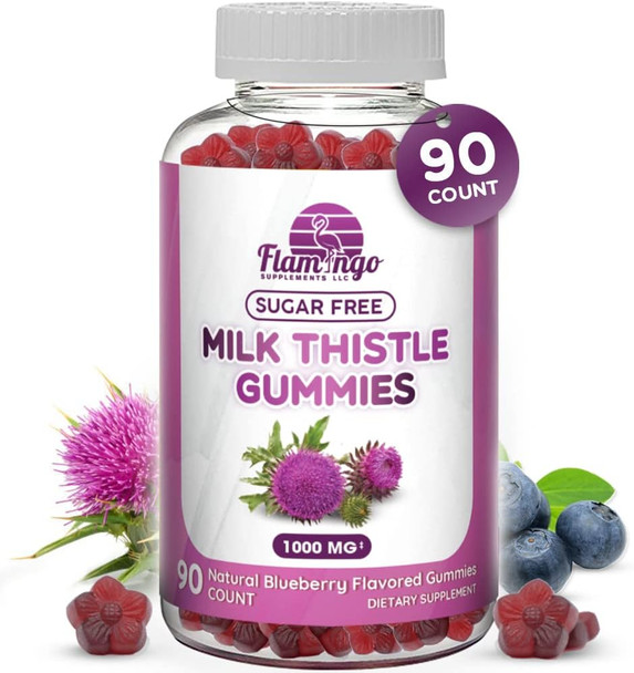 Milk Thistle Gummies- Naturally Flavored, Sugar-Milk Thistle 1000Mg Extract – Liver Detox, Support, ReCleanse. Delicious Alternative To Milk-Thistle Capsules, Power, Or Tea - 90 Count