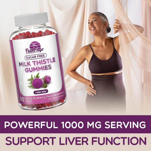 Milk Thistle Gummies- Naturally Flavored, Sugar-Milk Thistle 1000Mg Extract – Liver Detox, Support, ReCleanse. Delicious Alternative To Milk-Thistle Capsules, Power, Or Tea - 90 Count