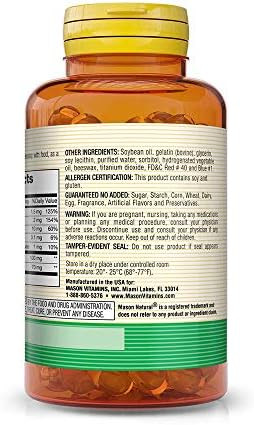 Mason Natural Vitamin B-Complex, 300-Day Supply, For Normal Nerve Support And Energy Metabolism, 100 Softgels (Pack Of 3)