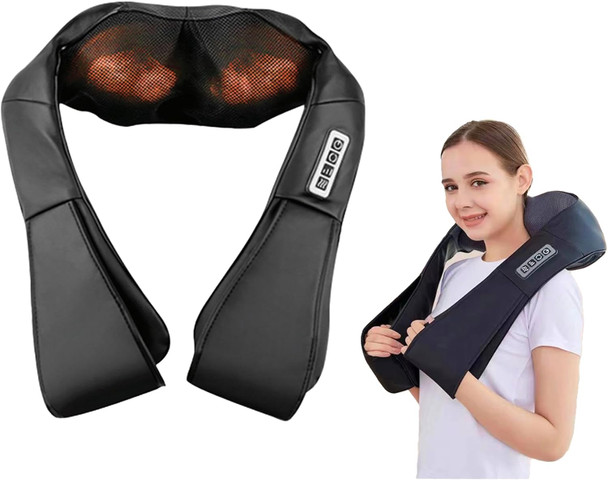 Shoulder And Neck Massager With Deep Tissue Heating, 3D Massager For Muscle Relaxation And Pain Relief, Black