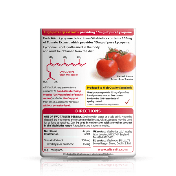 Vitabiotics Ultra Lycopene 30 Tablets Vitabiotics Ultra Lycopene 30 Tablets