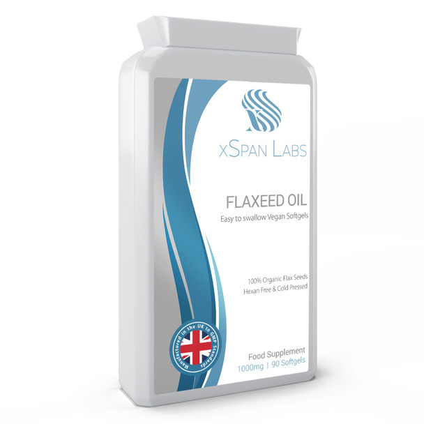 Xspanlabs FlaxseeOil Capsules 1000mg – 90 Vegan Soft Gels Rich in Omega 3, 6 & 9