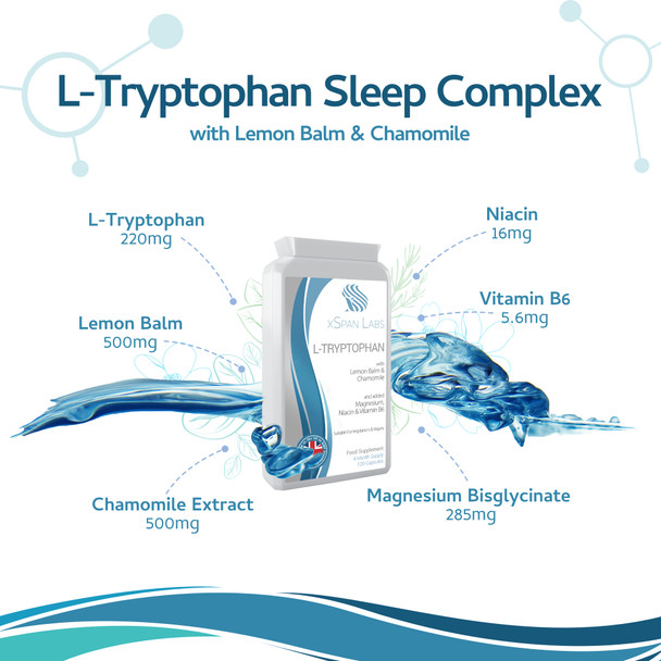 Xspanlabs L-Tryptophan Sleep Complex with Lemon Balm & Chamomile