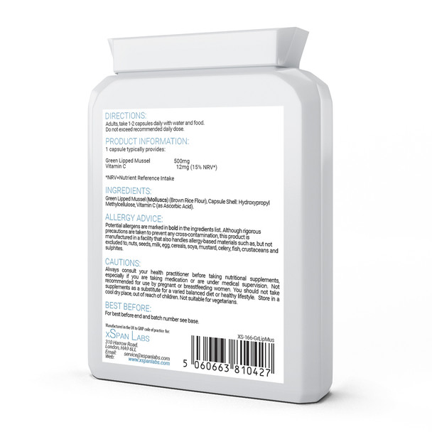 Xspanlabs Green Lipped Mussel 500mg 90 Capsules