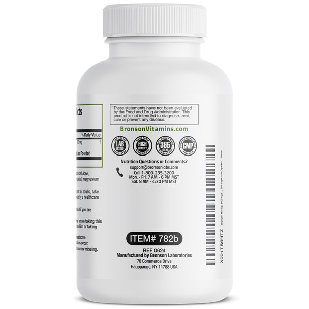 Bronson Moringa Oleifera Leaf Extract - 5,000 mg 250 Count