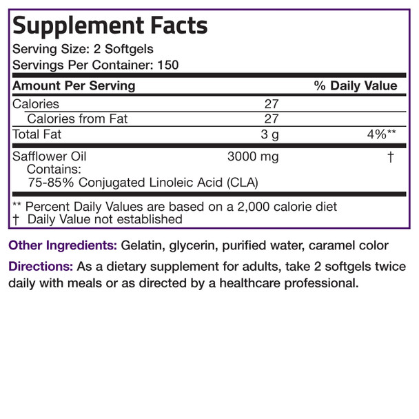 Bronson CLA 3000 Conjugated Linoleic Acid Extra High Potency - 3,000 mg 300 Count