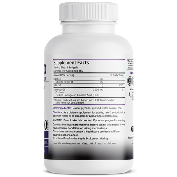 Bronson CLA 3000 Conjugated Linoleic Acid Extra High Potency - 3,000 mg 300 Count