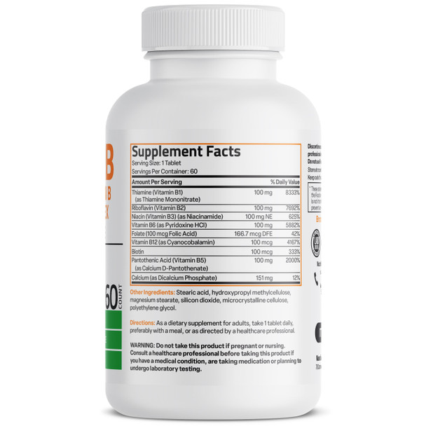 Bronson Super Vitamin B 100 Complex Sustained Release 60 Count