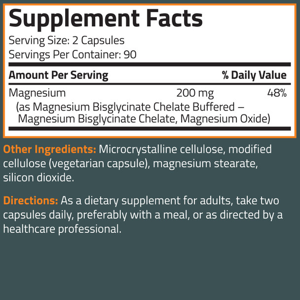 Bronson Magnesium Glycinate 200 MG 180 Count