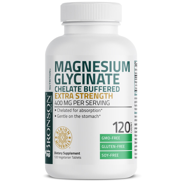 Bronson Magnesium Glycinate Extra Strength 120 Count