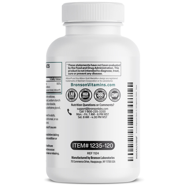 Bronson Magnesium Glycinate Extra Strength 120 Count