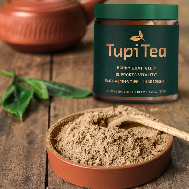 Horny Goat Weed Powder, Supplement w/Maca Root, Tribulus Terrestris Extract, Muira Puama to Boost Energy, Wellness & Nitric Oxide Support for Men & Women