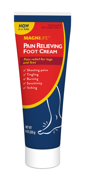 MagniLife Pain Relieving Foot Cream Soothing Relief for Soreness Pain Burning Tingling, Itching or Sensitivity in Feet & Legs  All Natural Moisturizing Topical  Petroleum-Free  8oz Tube