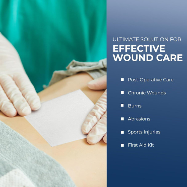MED PRIDE Non-Adherent Pads 3" X 4" Sterile Wound Dressings, Individually Wrapped, Highly Absorbent, Painless Removal, Pack of 100