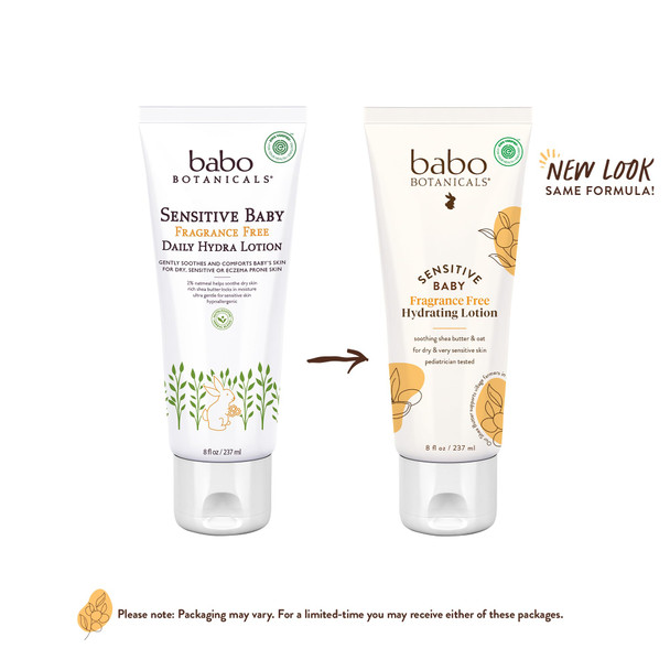 BABO Botanicals Sensitive Baby Fragrance-Free Daily Hydrating Baby Lotion  8 Oz