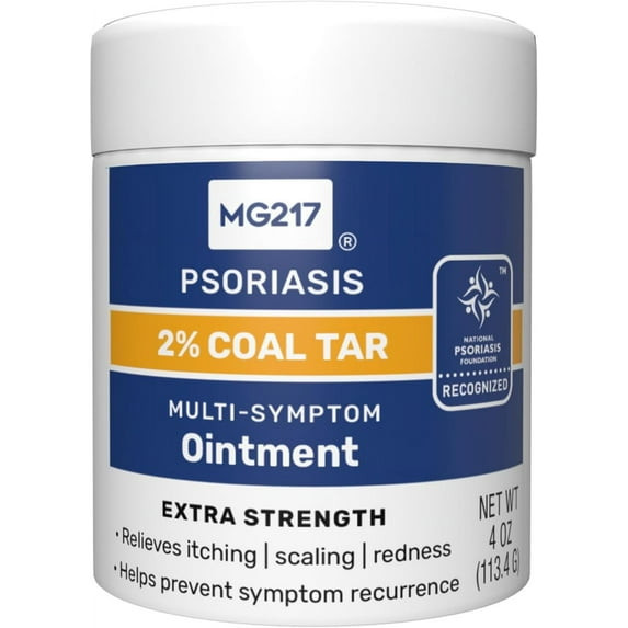 MG217 Multi Symptom Relief 2% Coal Tar Medicated Psoriasis Ointment oz Jar 4 Oz