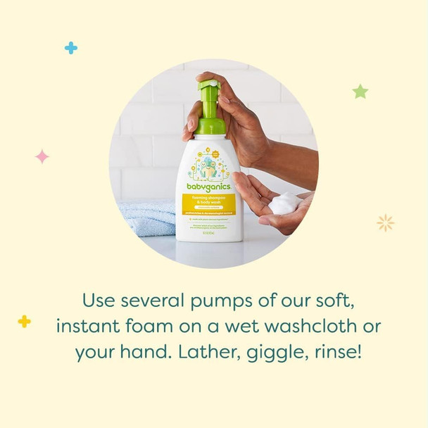 Babyganics Baby Shampoo + Body Wash Pump Bottle Fragrance Free 16oz