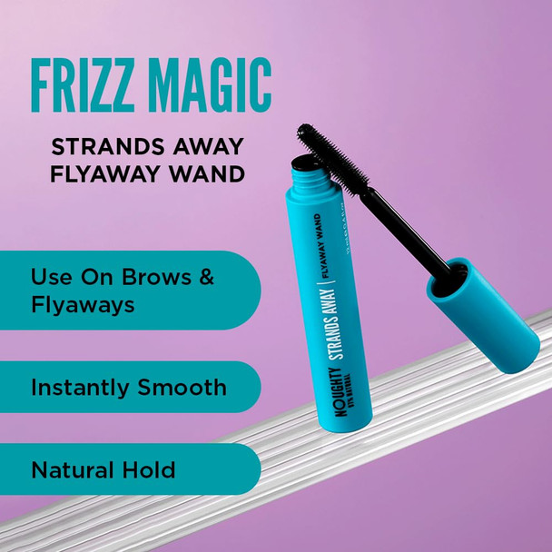 Noughty 97% Natural Frizz Magic Strands Away Flyaway Wand Controls Frizzy Hair And Brows Sleek Non-Greasy Finish With Marula Oil And Coconut Oil 12Ml