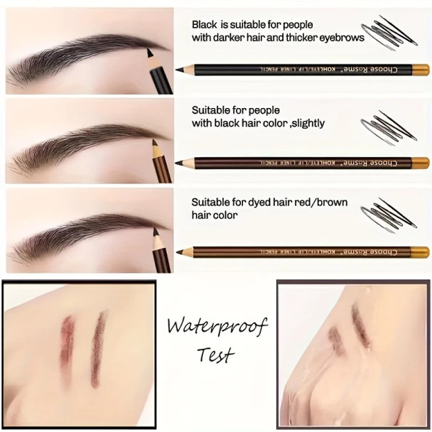 Waterproof And Long-Lasting Eyebrow Pencil for All Skin Types in light brown