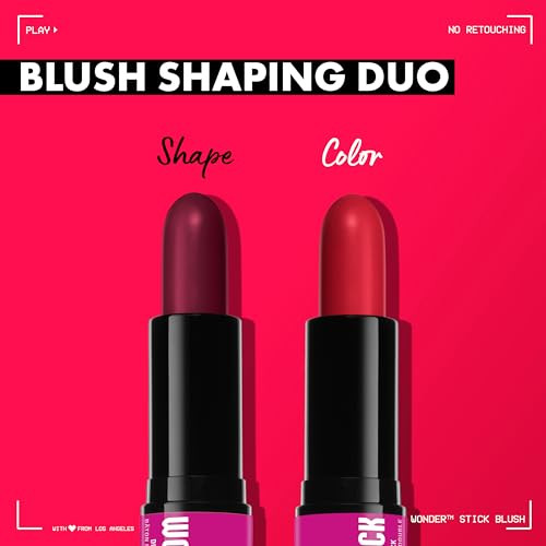 Nyx Professional Makeup wonder Stick Blush With Hydrating Hyaluronic Acid Dual-Ended Cream Blush Stick - Coral & Deep Peach