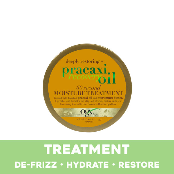 Ogx Deeply Restoring + Pracaxi Recovery Oil Antifrizz Deep Conditioning Inshower Moisture Treatment With Murumuru Butter Sulfate Surfactants Hair Mask To Nourish Restore 6 Ounce