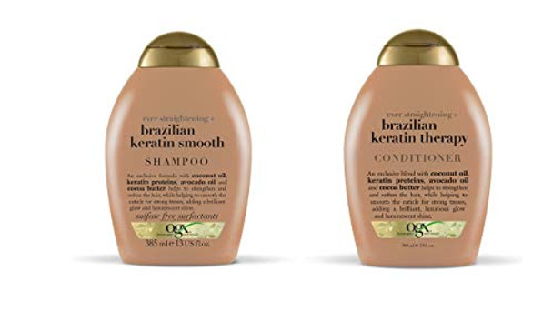 Ogx Ever-Straightening + Brazillian Keratin Therapy Shampoo And Conditioner 13 Oz 2 Bottle Set