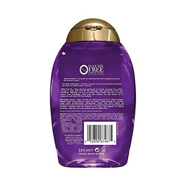 Ogx Thick & Full + Biotin & Collagen Extra Strength Volumizing Shampoo & Conditioner With Vitamin B7 & Hydrolyzed Wheat Protein For Fine Hair. Sulfate- Surfactants For Fuller Hair 13 Fl Oz