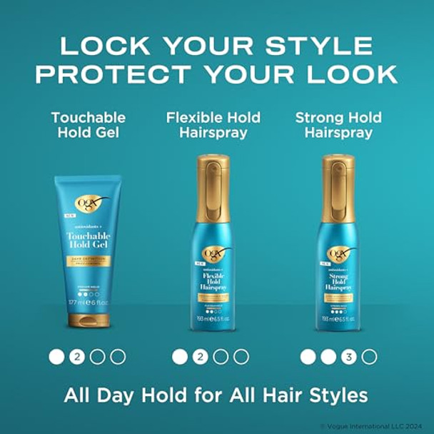 Ogx Antioxidants + Strong Hold Hairspray Anti Humidity Hairspray For 24 Hour Hold & Protection For Your Style Hair Spray In A Continuous Mist Bottle Paraben- 6.5 Fl. Oz