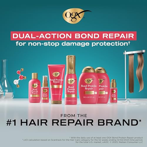 Ogx Repair & Protect Bond Protein Repair 3-In-1 Oil Mist Multi-Benefit Hair Oil Protects Dry Damaged Hair Against Frizz Strengthens & Maintains Shine 1.7 Fl. Oz