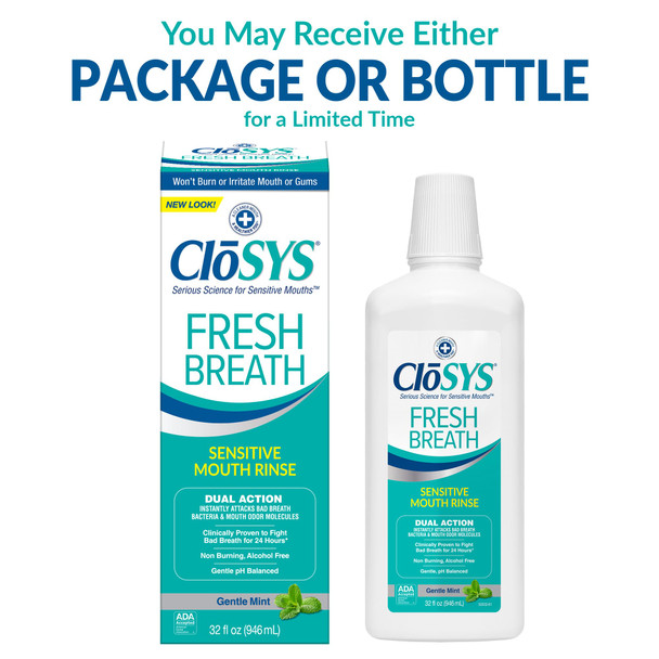 CloSYS Sensitive Mouthwash 32 Ounce Gentle Mint
