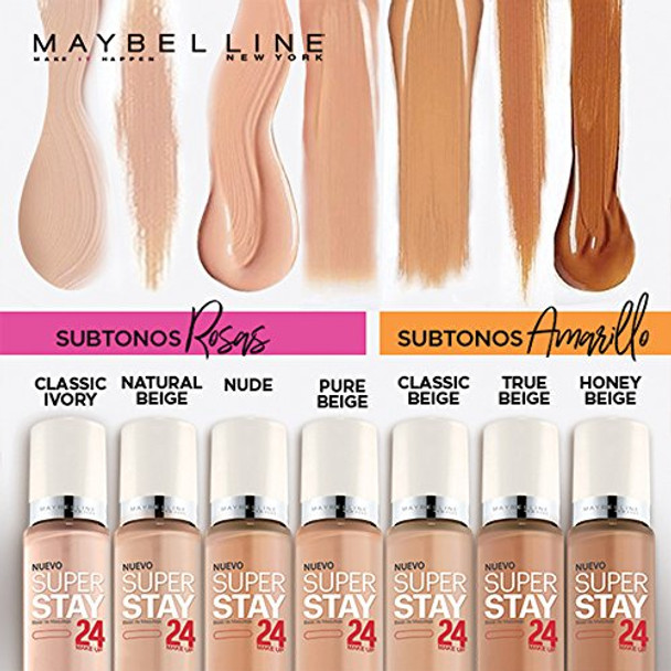 Maybelline New York Super Stay 24Hr Makeup  Pure Beige  1 Fluid Ounce Maybelline New York Super Stay 24Hr Makeup  Pure Beige  1 Fluid Ounce