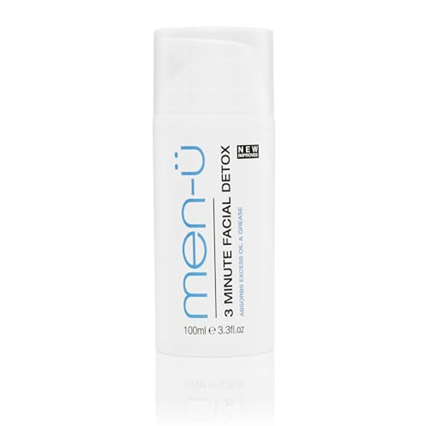 Men-Ü 3 Minute Facial Detox 100Ml Ultra Concentrate Vegan Face Mask For Men  Up To 100 Apps  Effective In 3 Mins. Kaolin Clay Mens Face Mask W/Witch Hazel. Removes Excess Oil & Impurities