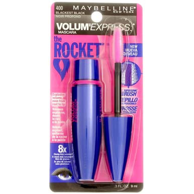 Maybelline Volume' Express The Rocket Washable Mascara  Blackest Black [400]  0.3 Oz (Pack Of 6)