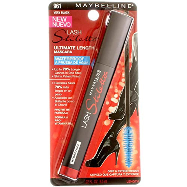 Maybelline New York Lash Stiletto Ultimate Length Waterproof Mascara  Very Black [961] 0.22 Oz (Pack Of 3)
