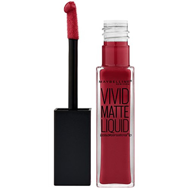 Maybelline New York Color Sensational Vivid Matte Liquid Lipstick  Red Punch  0.26 Fl. Oz.