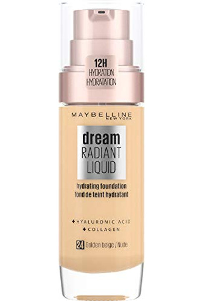 Maybelline Foundation  Dream Radiant Liquid Hydrating Foundation With Hyaluronic Acid And Collagen  Lightweight  Medium Coverage Up To 12 Hour Hydration  24 Golden Beige  30 Ml (Pack Of 1) Maybelline Foundation  Dream Radiant Liquid Hydrating Foundation With Hyaluronic Acid And Collagen  Lightweight  Medium Coverage Up To 12 Hour Hydration  24 Golden Beige  30 Ml (Pack Of 1)