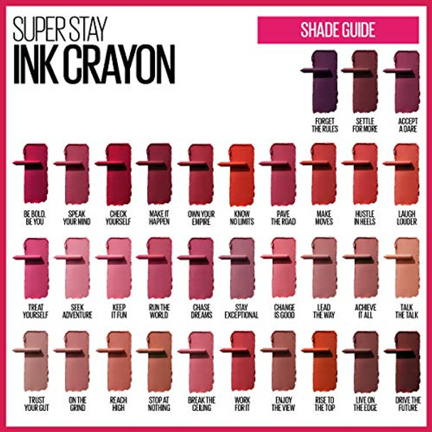 Maybelline New York Maybelline Super Stay Ink Crayon Matte Longwear Lipstick Makeup  Check Yourself  0.04 Ounce .  125 Check Yourself  0.04 Ounces (Pack Of 2)