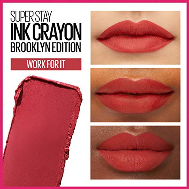 Maybelline New York Maybelline Super Stay Ink Crayon Matte Longwear Lipstick Makeup  Work For It  0.04 Ounce .  140 Work For It  0.04 Ounces (Pack Of 2) Maybelline New York Maybelline Super Stay Ink Crayon Matte Longwear Lipstick Makeup  Work For It  0.04 Ounce .  140 Work For It  0.04 Ounces (Pack Of 2)