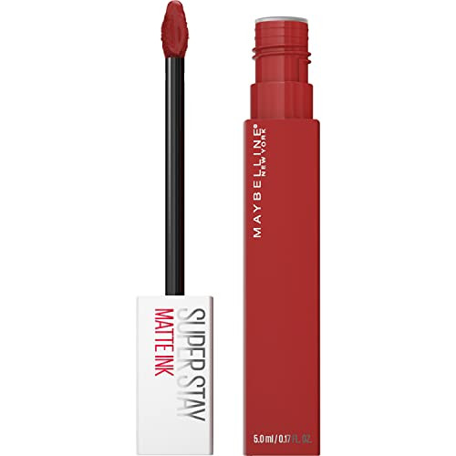Maybelline Super Stay Matte Ink Liquid Lipstick Makeup Long Lasting High Impact Color Up To 16H Wear Self-Starter Light Red And Hustler Red Brown