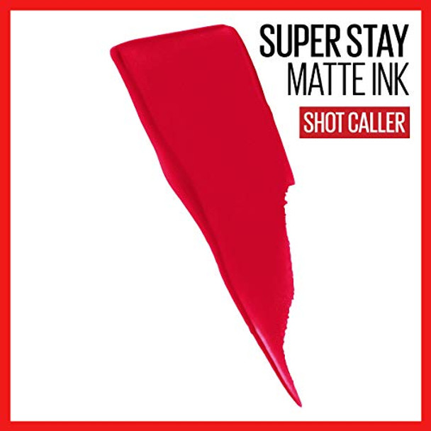 Maybelline Super Stay Matte Ink Liquid Lipstick Makeup Long Lasting High Impact Color Up To 16H Wear Shot Caller Bright Pinky Red & Innovator Cardinal Red Maybelline Super Stay Matte Ink Liquid Lipstick Makeup Long Lasting High Impact Color Up To 16H Wear Shot Caller Bright Pinky Red & Innovator Cardinal Red